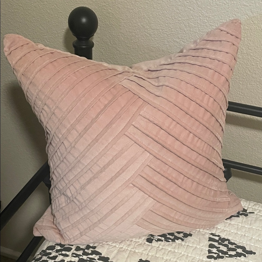 Pink Textured Throw Pillow